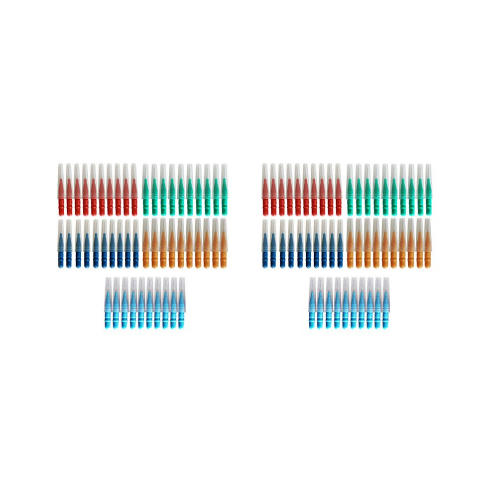 Tlily 100Pcs Interdental Brush Dental Tooth Flossing Oral Dental Hygiene Flosser Toothpick Cleaners Tooth Cleaning Tool