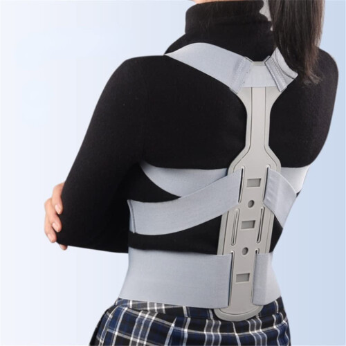 Adjustable Back Posture Corrector with Ergonomic Triple Support for Men and Women, Gray Large 2