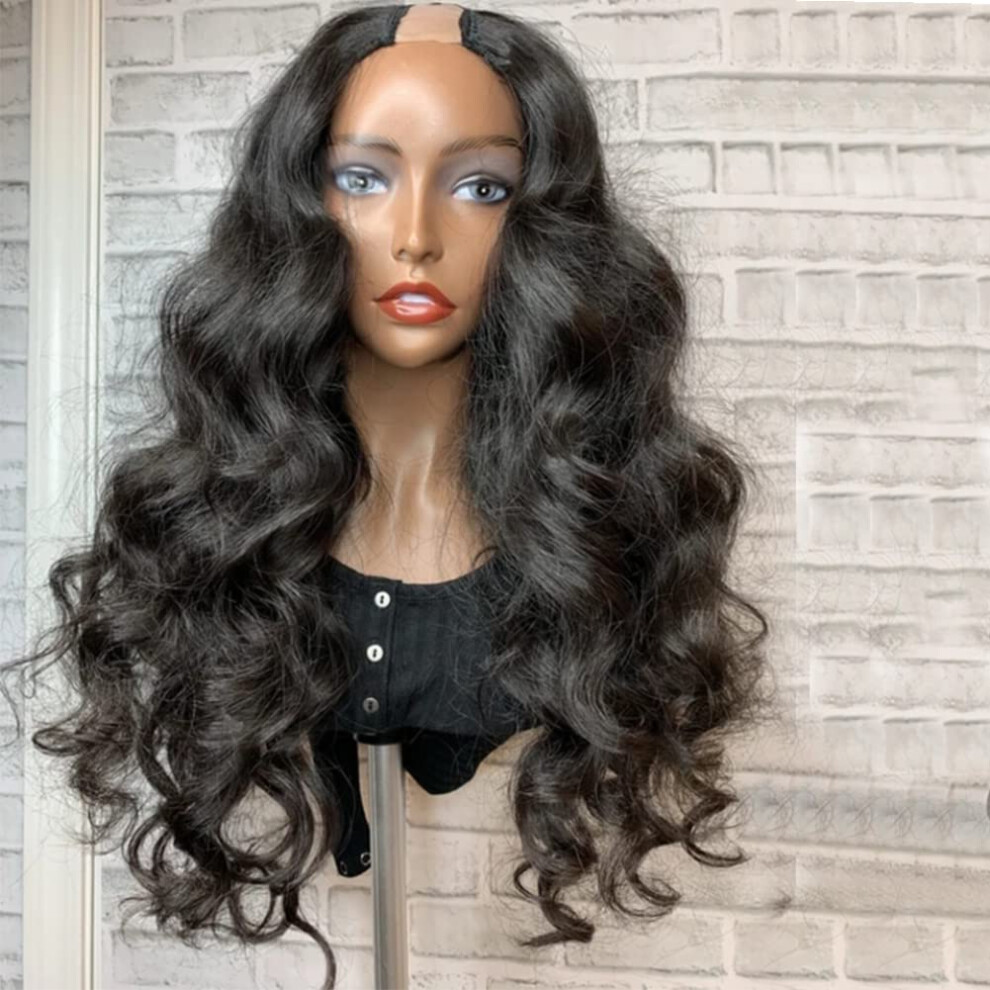 28 Inch Body Wave U Part Wig Human Hair for Women Virgin Brazilian Hair 180% Density DyeFriendly