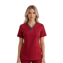Red Women's Liquid Repellent Scrub Large Size with Ergonomic Design