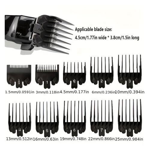 10pcs Universal Hair Clipper Guards Set for Precise Length Control Barber Guide Comb Kit Black 1