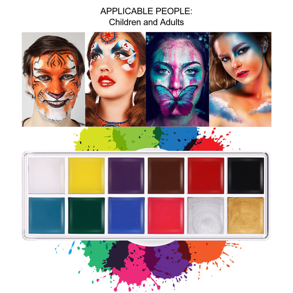 12 Colour Oily Face Paint for Sensitive Skin