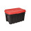 Keter Keter Tuff Box 3x 140L Storage Boxes with Lid, Durable, Water Resistant, Large Capacity, Stackable, Black/Red 2