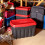 Keter Keter Tuff Box 3x 140L Storage Boxes with Lid, Durable, Water Resistant, Large Capacity, Stackable, Black/Red 4