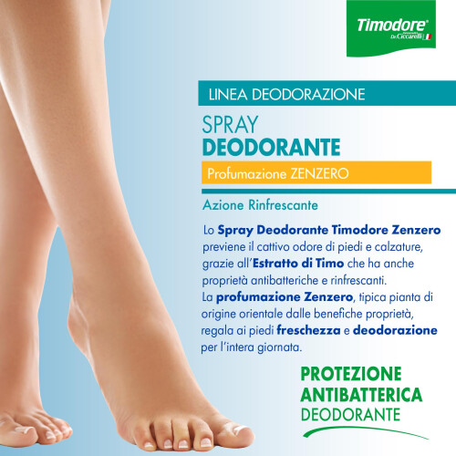 Timodore Spray Deodorante Piedi E Calzature Allo Zenzero 150 ml 1