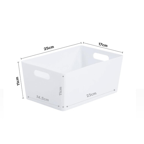 Muddy Hands Pack of 2 Small Deep Plastic Storage Baskets with Handles ? Rectangular Storage Boxes, Heavy Duty Organiser for Kitchen, Bathroom, Bedroom 1