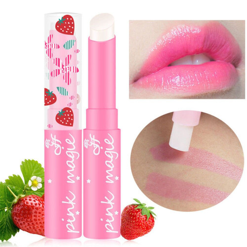 Color Changing Lip Balm with Magic Temperature Effect, Waterproof Long Lasting Hydration, Strawberry 1