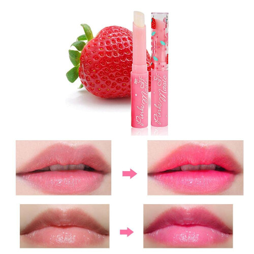 Color Changing Lip Balm with Magic Temperature Effect, Waterproof Long Lasting Hydration, Strawberry 2