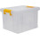 Strata Strata Stack Master Storage Box 35 Litre Durable Plastic Design Stackable & Lockable handle in yellow, Ideal for Home & Office Organization 31 H x 2