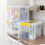 Strata Strata Stack Master Storage Box 35 Litre Durable Plastic Design Stackable & Lockable handle in yellow, Ideal for Home & Office Organization 31 H x 4