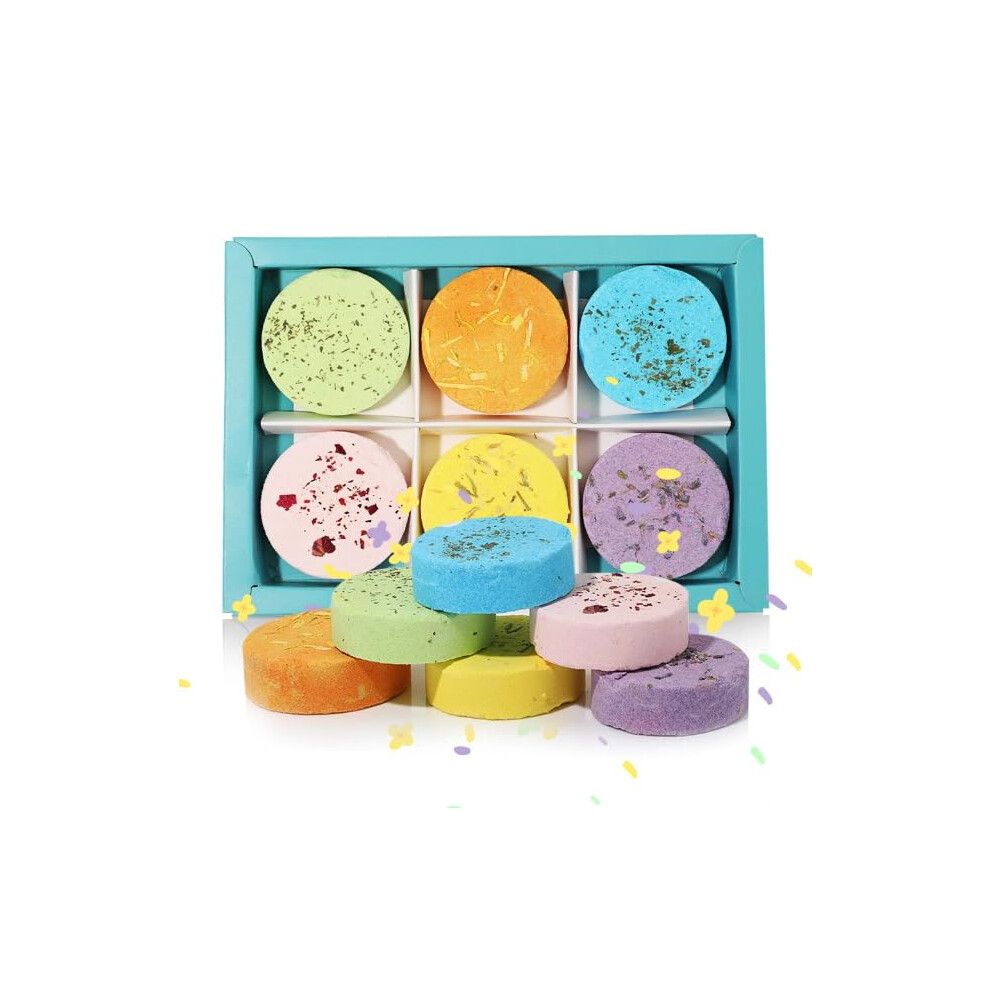 Shower Steamers Gift Set for Women and Men with Essential Oils, 8 Scents Aromatherapy Shower Bombs