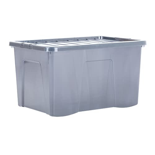 Wham Wham Crystal 60L Box & Lid (Pack 3, Smoke (Black)) 2