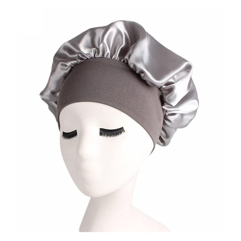Unisex Silk Sleep Cap For Women Hair Frizz Reduction Elastic Band Night Hair Bonnet For Curly Hair