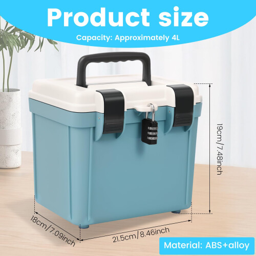 KTCINA Lockable Storage Box, Small Combination Safe Box with Combination Lock and Handle Medication Lockable Container Portable Locked Storage 1