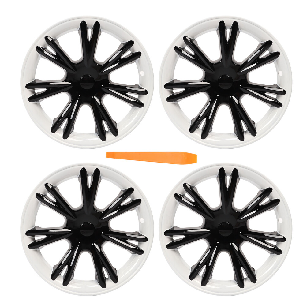 4X 19In Hub Cap For Tesla Model Y 2020 White/Black 7055741524639