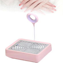 Professional Rechargeable Nail Dust Collector with LED Light, 40W Adjustable Strong Suction for Manicure