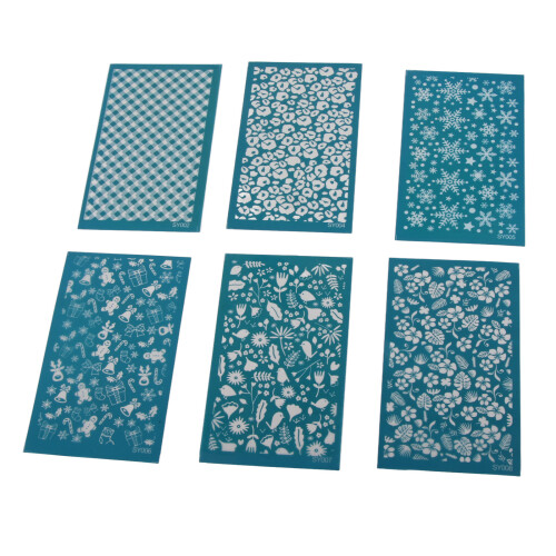 6pcs Polyester Clay Silk Screen Stencils, 9x15cm DIY Printing Kit 1