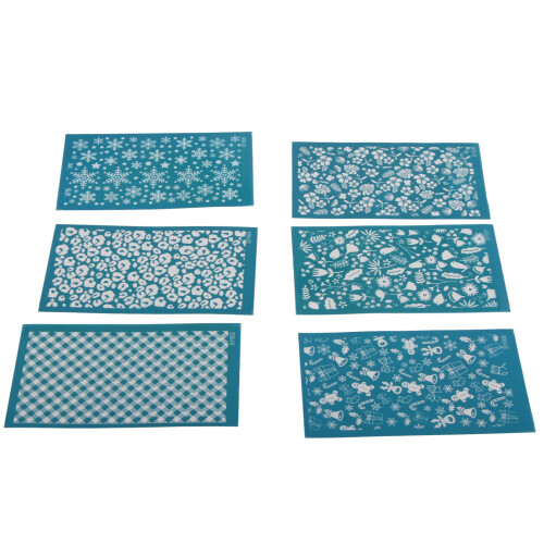 6pcs Polyester Clay Silk Screen Stencils, 9x15cm DIY Printing Kit 2
