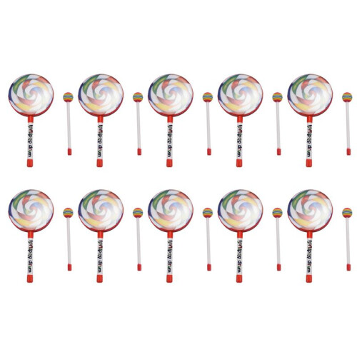 10X Kids Percussion Lollipop Drum, 6Inch