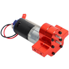 6X 370 Brushed Motor+Alloy Heat Sink Gear Box Set with Steel Gears for WPL Henglong C14 C24 B14 B24 B16 B36,Red