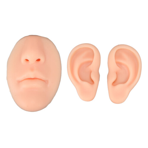 Silicone Ear & Nose Practice Model Light Skin 3D Piercing Display 1