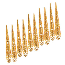 Halloween Fake Nails Golden Metallic Witch Costume Accessories Reusable Durable Iron Finish
