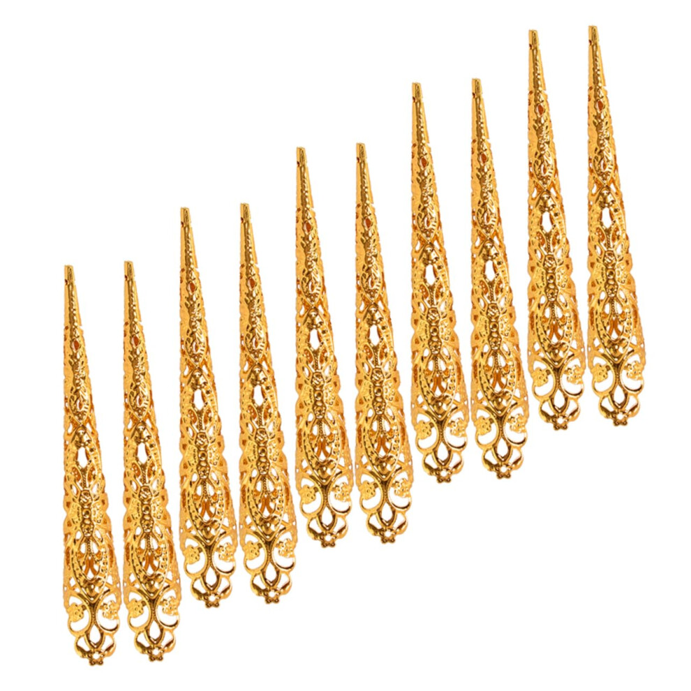 Halloween Fake Nails Golden Metallic Witch Costume Accessories Reusable Durable Iron Finish