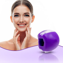 Jaw Exerciser for Face and Neck, Jawline Trainer for Chin Contouring, Ergonomic Purple Design
