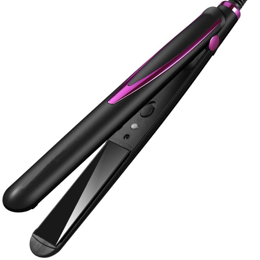 Purple 2 In 1 Curling And Straightening Iron Tourmaline Ceramic Adjustable Heat Antiscald 160220