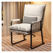 Ergonomic Office Chair with Lumbar Support, Wheel Design, Thick Cushion, White Reception Armchair