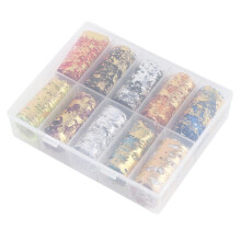 Self Adhesive Foil Mesh Nail Art Stickers for Manicure, 12.5x10cm Durable Sheet