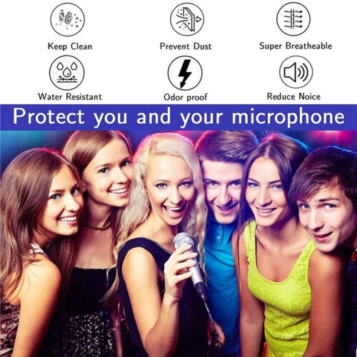 600 Pezzi Copri Microfono Usa E Getta Copri Microfono per Microfono Parabrezza Protettivo per Microfono Portatile Microfono Karaoke 1