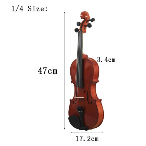 Handmade Solid Wood 4/4 Full Size Violin with Case, Clear Balanced Tone for Beginners and Students 1