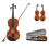 Handmade Solid Wood 4/4 Full Size Violin with Case, Clear Balanced Tone for Beginners and Students 3