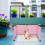 1Set Plastic Cat Litter Box Enclosure Shield Pink Splash Guard Panel 3