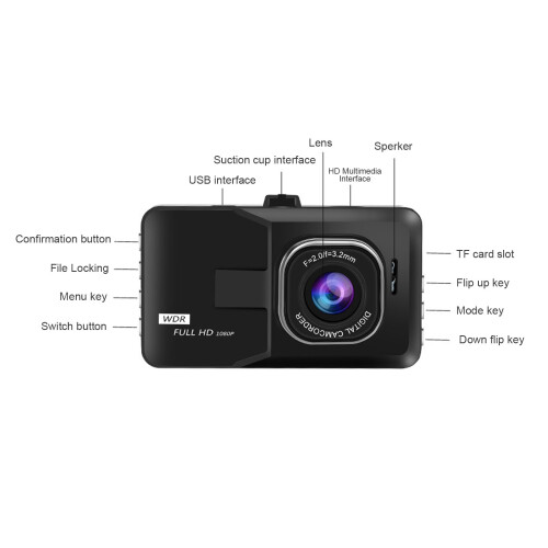 3in LCD Car Dash Camera 120 Wide Angle HD DVR with Motion Detection 2