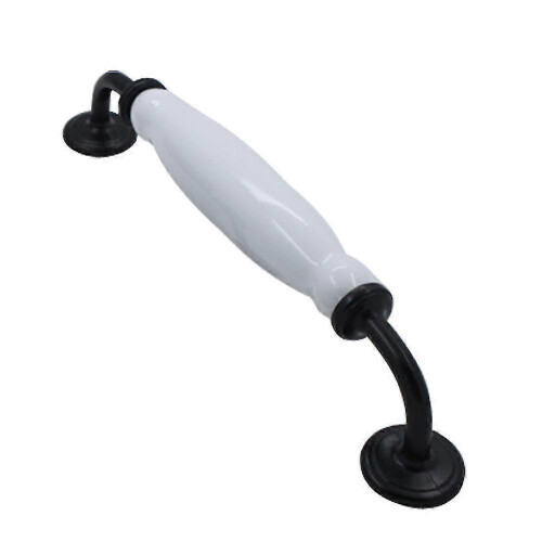 1 Pair White Ceramic Kitchen Cabinet Drawer Bin Dresser Cupboard Handles Pull Knobs, 160mm, Hole Distance 2
