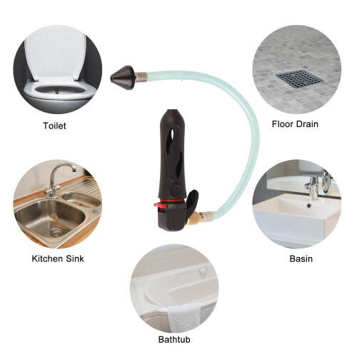 Eco-Friendly Portable Drain Gun with Threaded Design and Flexible Hose