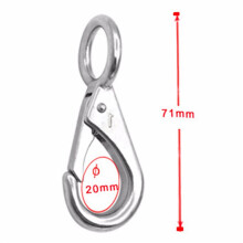 4Pcs Stainless Steel 316 Rigid Loaded Fixed Eye Spring Clip Snap Hook Carabiner Marine Hardware Accessories for Boats