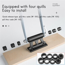 4X MTB Bike Fork Mount Quick Release Fork Mount Truck Bicycle Carrier Fixed Clip Luggage Rack with Thru Axle Black