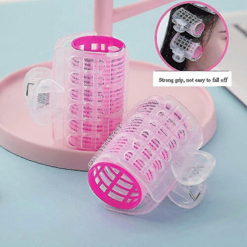 6 bigodini in plastica con clip autobloccante per capelli 1