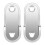 Oval Wardrobe Hanging Rail Rod End Bracket Support Silver Tone Pair 2