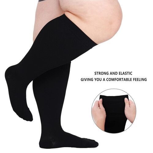 Compression Sock For Women Men,knee High Wide Calf Compression Stockings,plus Size Compression Socks Flight Socks 2
