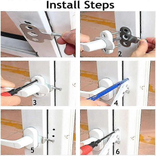 Window Latch,AntiTheft Window Limiter, Window Restrictor Security Lock,Child Window Limiter 2 Pcs for UPVC Windows Ventilation Restrictor 2