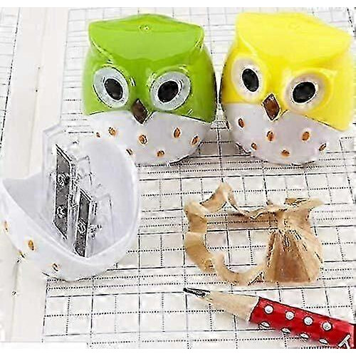 4 PCS Cute Owl Double Hole Pencil Sharpener 2