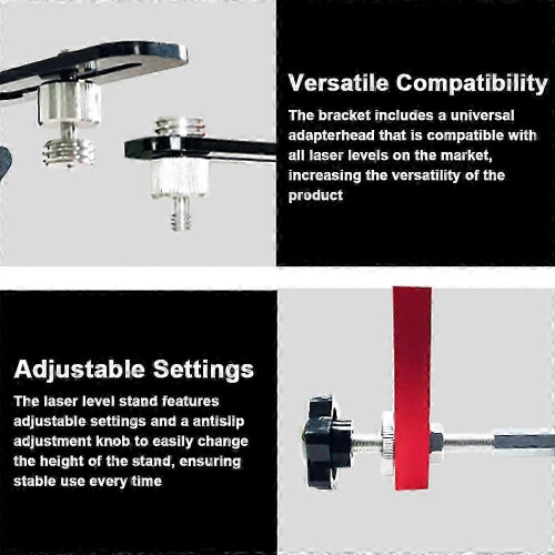 Universal Aluminum Laser Level Bracket - 400mm with Adapter (Multicolor) 1