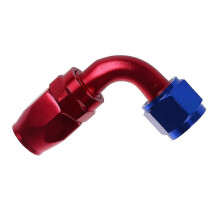 AN10/90 degree Swivel Oil Fuel Hose End Fitting Adapter Aluminum Red + Blue