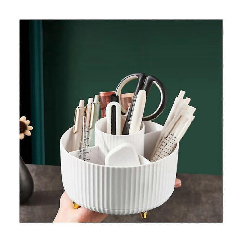 Makeup Brush Holder Storage Box, Rotating Makeup Brush Cup, Desktop Storage Container Stationery St-- 2