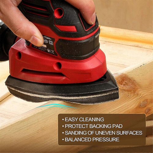 5 Pack Mouse Sanding Interface Pad Hook and Loop, Triangle Sanding Pad with 5 Holes, Mouse Sander Sa 2