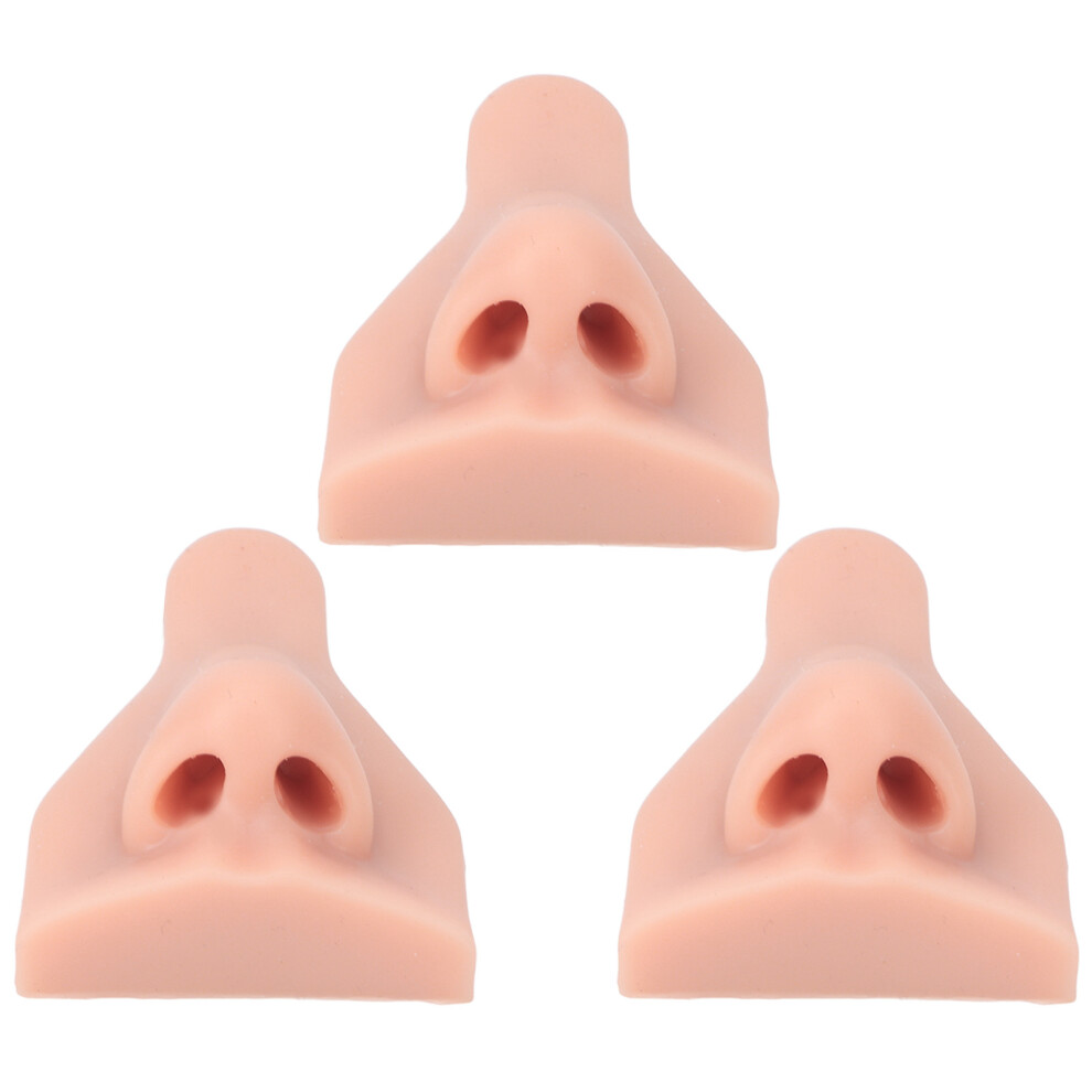 3PCS Silicone Nose Practice Models Flexible Reusable Simulation Light Flesh